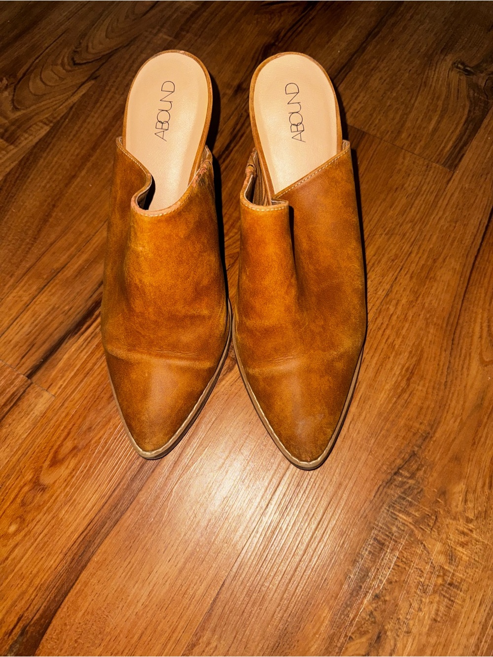 ABOUND Cognac Pointed-Toe Suede Mule